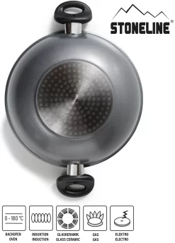 STONELINE Wok Ø 28 Cm, Inductie 22 STONELINE Wok Ø 28 Cm, Inductie -Kookcentrum stoneline wok 28 cm inductie grijs 8