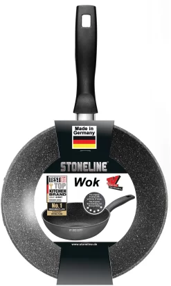 STONELINE Wok Ø 30 Cm, Inductie (1-delig) -Kookcentrum stoneline wok 30 cm inductie 1 delig grijs 2
