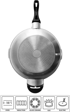 STONELINE Wok Ø 32 Cm, Afneembare Grepen, Inductie -Kookcentrum stoneline wok 32 cm afneembare grepen inductie grijs 4