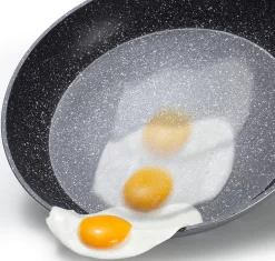 STONELINE Wok Ø 32 Cm, Afneembare Grepen, Inductie -Kookcentrum stoneline wok 32 cm afneembare grepen inductie grijs 5