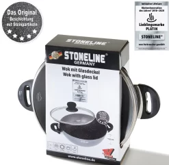 STONELINE Wok Ø 32 Cm, Inductie -Kookcentrum stoneline wok 32 cm inductie grijs 4
