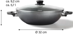 STONELINE Wok Ø 32 Cm, Inductie -Kookcentrum stoneline wok 32 cm inductie grijs 7